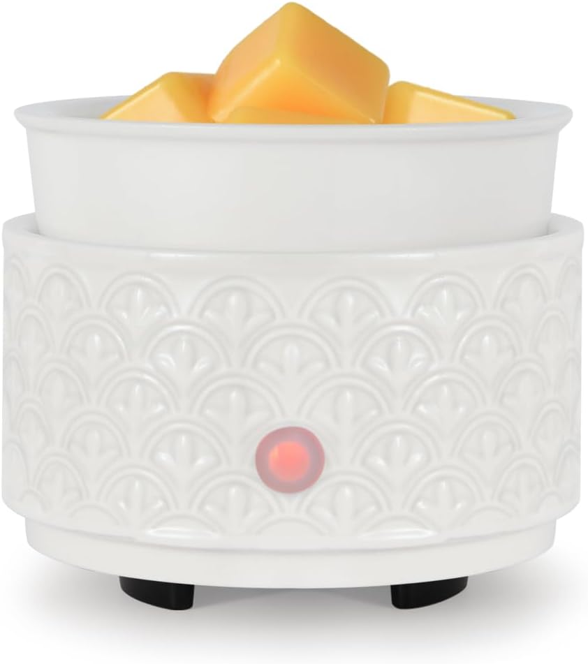 kobodon Ceramic Wax Melt Warmer - 3-in-1Electric Wax Warmer-Fragrance Candle Burner for Scented Wax Tarts and Essential Oils - Wax Melts as Gifts for Moms Grandma Women Girls(White)…