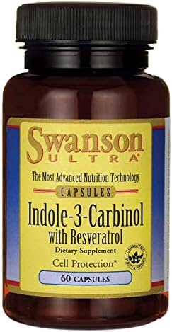 Swanson Indole-3-Carbinol with Resveratrol - I3C Supplement Promoting Cellular Protection - Natural Supplement to Help Maintain Healthy Hormone Balance - (60 Capsules, 200mg Each) 3 Pack