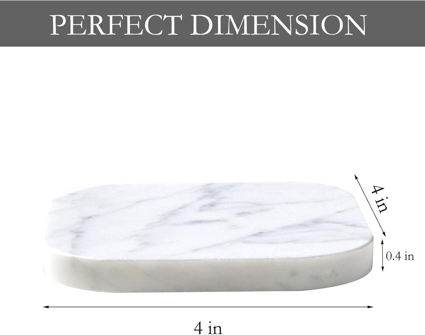 ๐๐ฎ๐ฑ๐ฎ๐ซ๐ฒ ๐๐ญ๐๐ฅ๐ข๐๐ง 100% Marble Tile Coasters โ Set of 4 โ Square Modern Bar Coasters for Drinks, Coffee โStone Holder for Home Dรฉcor, Housewarming Gifts (Carrara White)