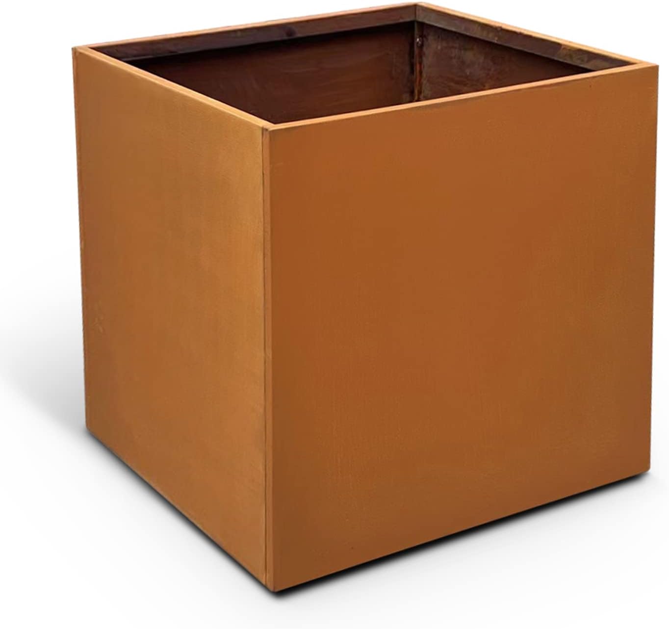 Corten Steel Planter Metal Square Planter Tall Cube Rustic Steel Planters 27.6 Inch Durable Antique Detached for Outdoor Commercial Residential Garden Patio Deck and Backyard