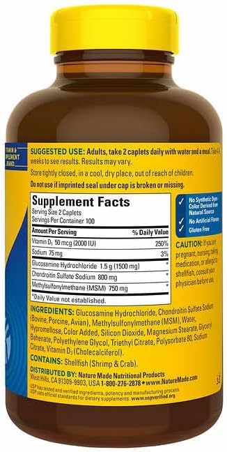 Nature Made Triple-Flex Triple Strength + D3, 200 200 Caplets