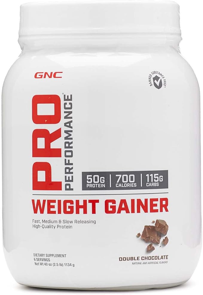 GNC Pro Performance Weight Gainer Protein Powder | Increase Muscle Mass | Banned Substance Tested | Double Chocolate | 6 Servings