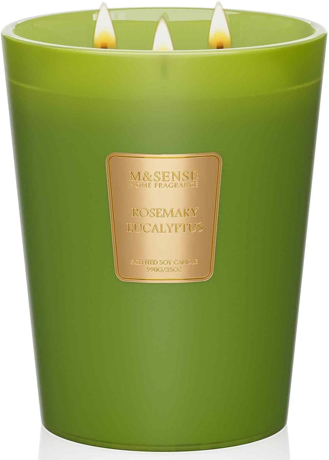 M&SENSE Rosemary Eucalyptus Scented Candle 35oz 150H Burn Time Long Lasting, 3-Wick Natural Aromatherapy Candle Highly Scented, Home Fragrance Housewarming Gifts