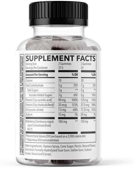 LifeSeasons Clinical Immunity 25 Elderberries D3, Zinc 75 Gummies