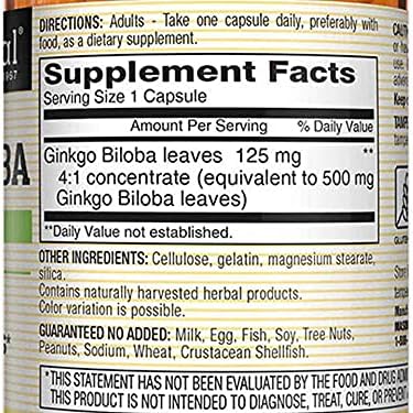 Mason Vitamins Ginkgo Biloba 500 mg 180 Gelatin 3 Bottles 540 Capsules
