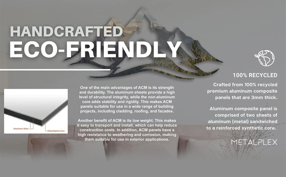 METALPLEX Palm Tree Metal Wall Art - Durable And Rust-free Indoor & Outdoor Aluminum Composite Wall Decor - Home Decor For Living Room And Bedroom - Silver (23"x14.7")