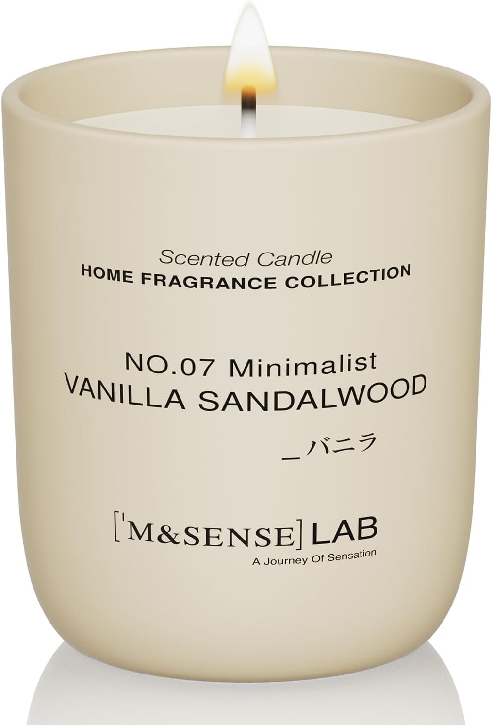 M&SENSE Natural Soy Candle| Vanilla Sandalwood | 5.3 oz | Minimalist Scented Candle for Relaxation, Gifting, Home Décor | for Bedroom, Office, Party Small