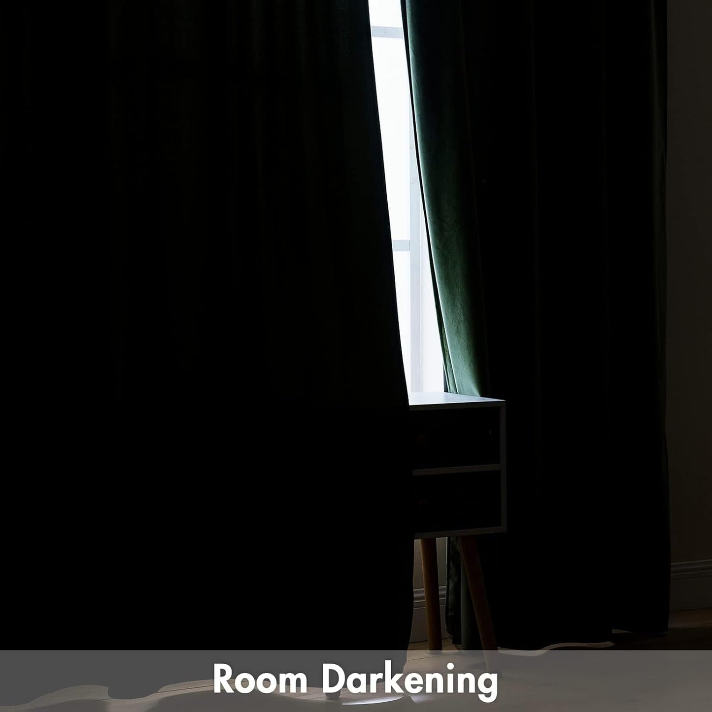 MIULEE Olive Green Velvet Curtains Thermal Insulated Blackout Curtain Drapes for Bedroom Living Room Darkening 80 Inches Long Curtains Panels Rod Pocket Set of 2