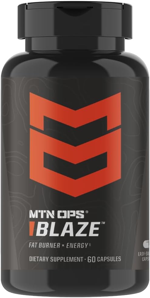 MTN OPS Blaze Fat Burner & Thermogenic Metabolism Booster for Weight Loss, 210mg of Caffeine per Serving Caffeine Pills for Energy Boost, 30 Servings