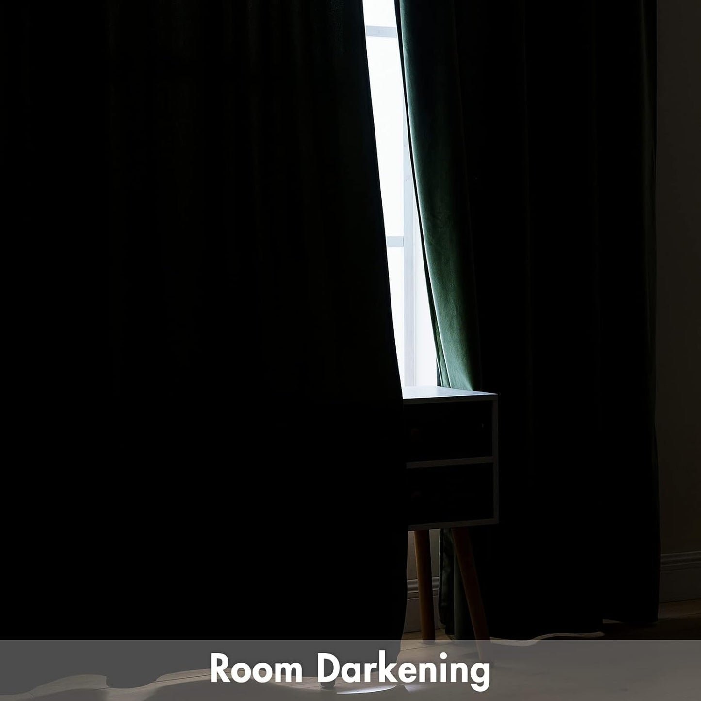 MIULEE Olive Green Velvet Curtains Thermal Insulated Blackout Curtain Drapes for Bedroom Living Room Darkening 90 Inches Long Curtains Panels Rod Pocket Set of 2