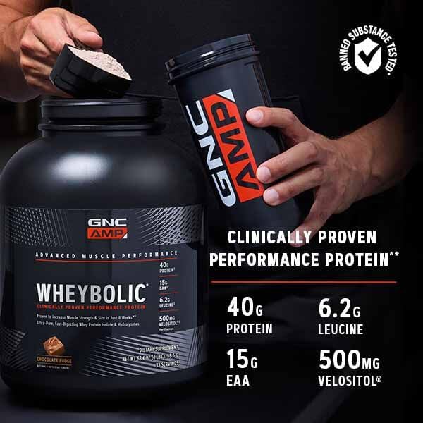 GNC AMP Wheybolic Whey Protein Powder Isolate with BCAA | Targeted Muscle Building and Workout Support Formula | Gluten Free | Banana Milkshake | 25 Servings