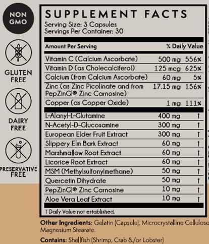 TERRA ORIGIN Healthy Gut Capsules 3 Bottles/90 Bottles/90 Servings/270 Servings/270 Capsules