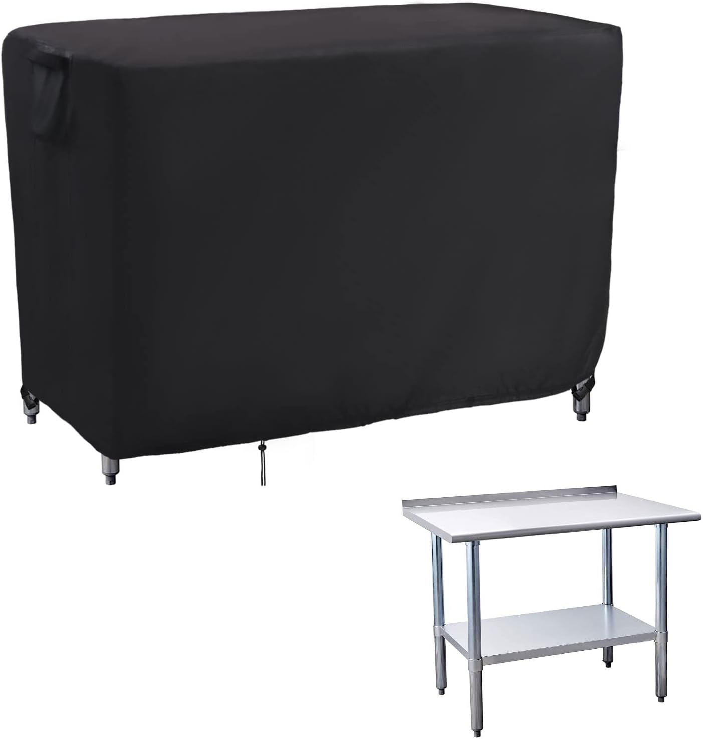 Kingling Outdoor Prep Table Cover, Waterproof Stainless Steel Table Covers Metal Table Cover Protection for Patio Kitchen Prep Work Tables - 36''L x 24''W x 35''H