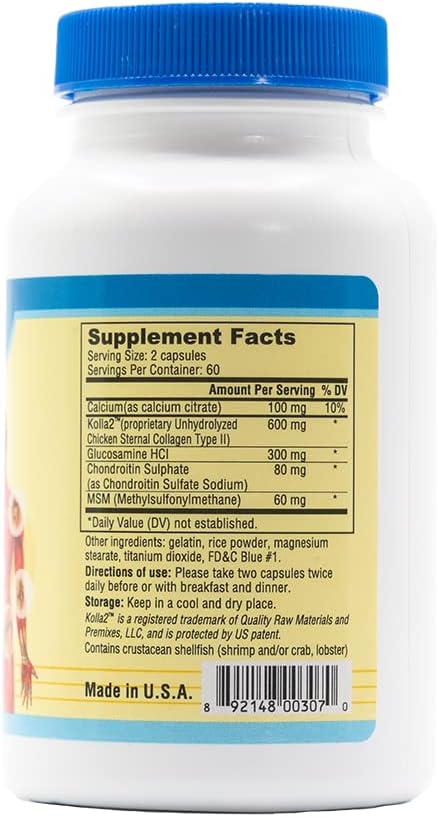 Bone and Joint Supplement with Kolla2 (120 Count).