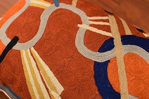 Lumbar Kandinsky Modern Pillow Cover Intuitive Mid Century Chair Cushions Rust Abstract Pillowcase Contemporary Couch Pillowsham Hand Embroidered Cushion Wool Size 14x20
