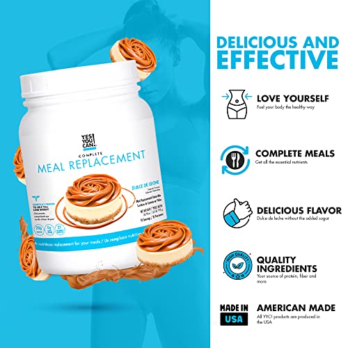 Yes You Can! Complete Meal Replacement - 15 Servings, 20g of Protein, 0g Added Sugars, 21 Vitamins and Minerals - All-in-One Nutritious Meal Replacement Shake (Dulce De Leche)