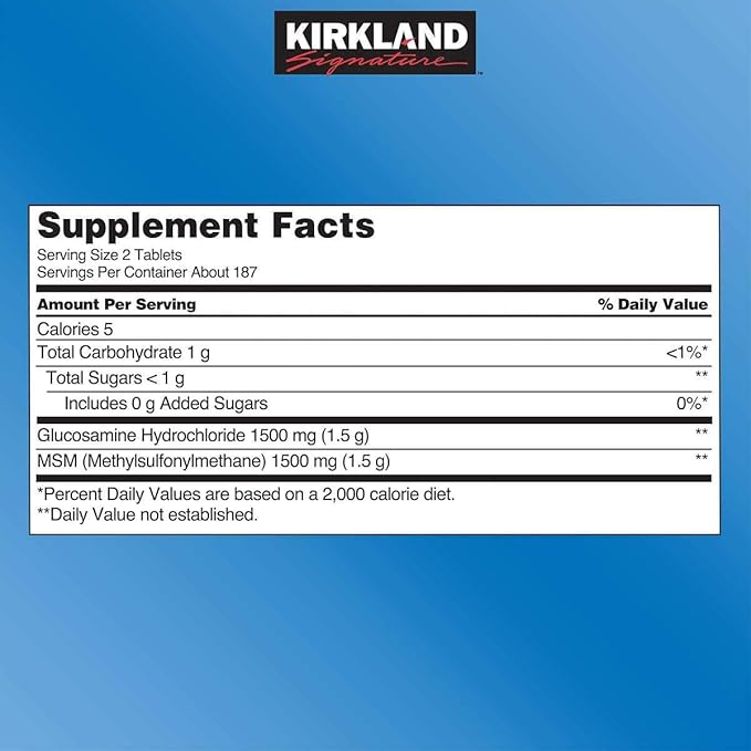 Kirkland Signature Glucosamine HCI Extra Strength 1-Pack of 375 Tablets