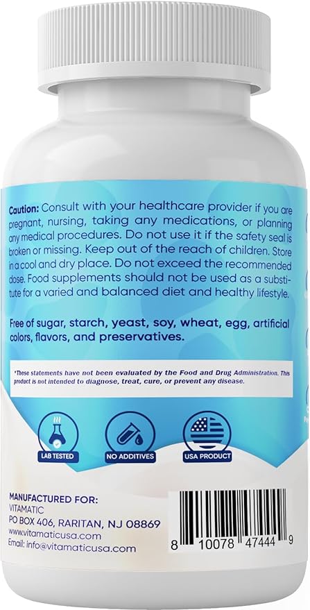 Vitamatic Bovine Colostrum Supplement 1000 mg per Serving - 50% Highest IgG - Supplement for Gut Health, Hair Growth, Beauty, Muscle Recovery, & Immune Support - 120 Capsules