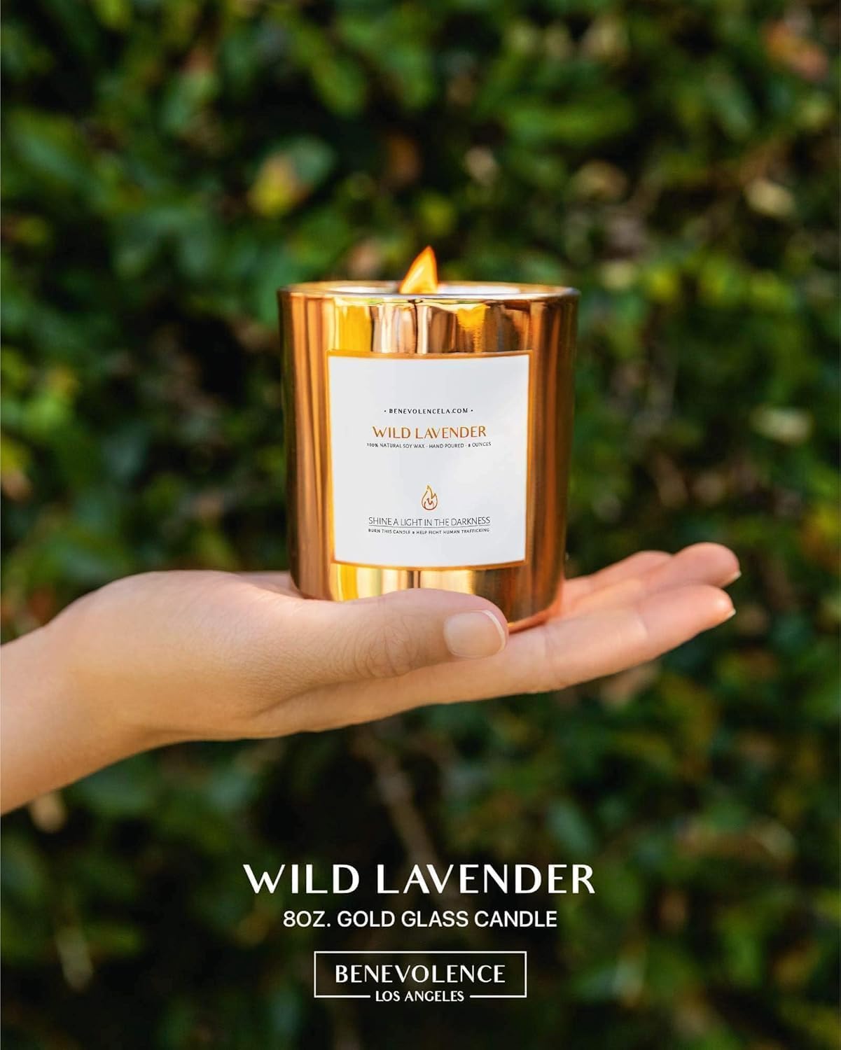 Benevolence LA Scented Candle Gift Set โ 4-Pack Soy Candles with Wood Wicks โ Rose & Sandalwood, Wild Lavender, Eucalyptus & Chamomile, Lemongrass & Basil โ 8oz Each โ Aromatherapy & Home Fragrance