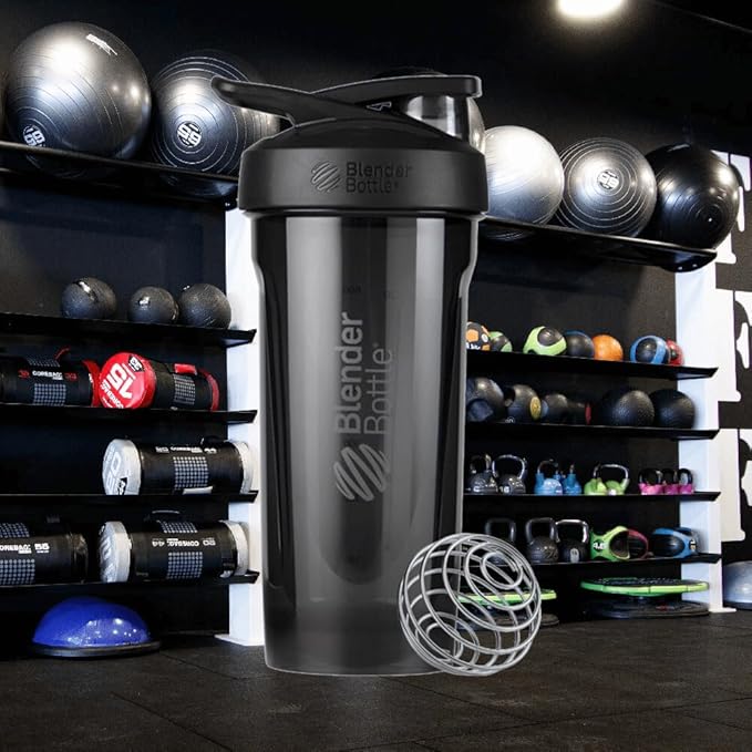 BlenderBottle Strada Shaker Cup Perfect for Protein Shakes and Pre Workout, 28-Ounce, Black