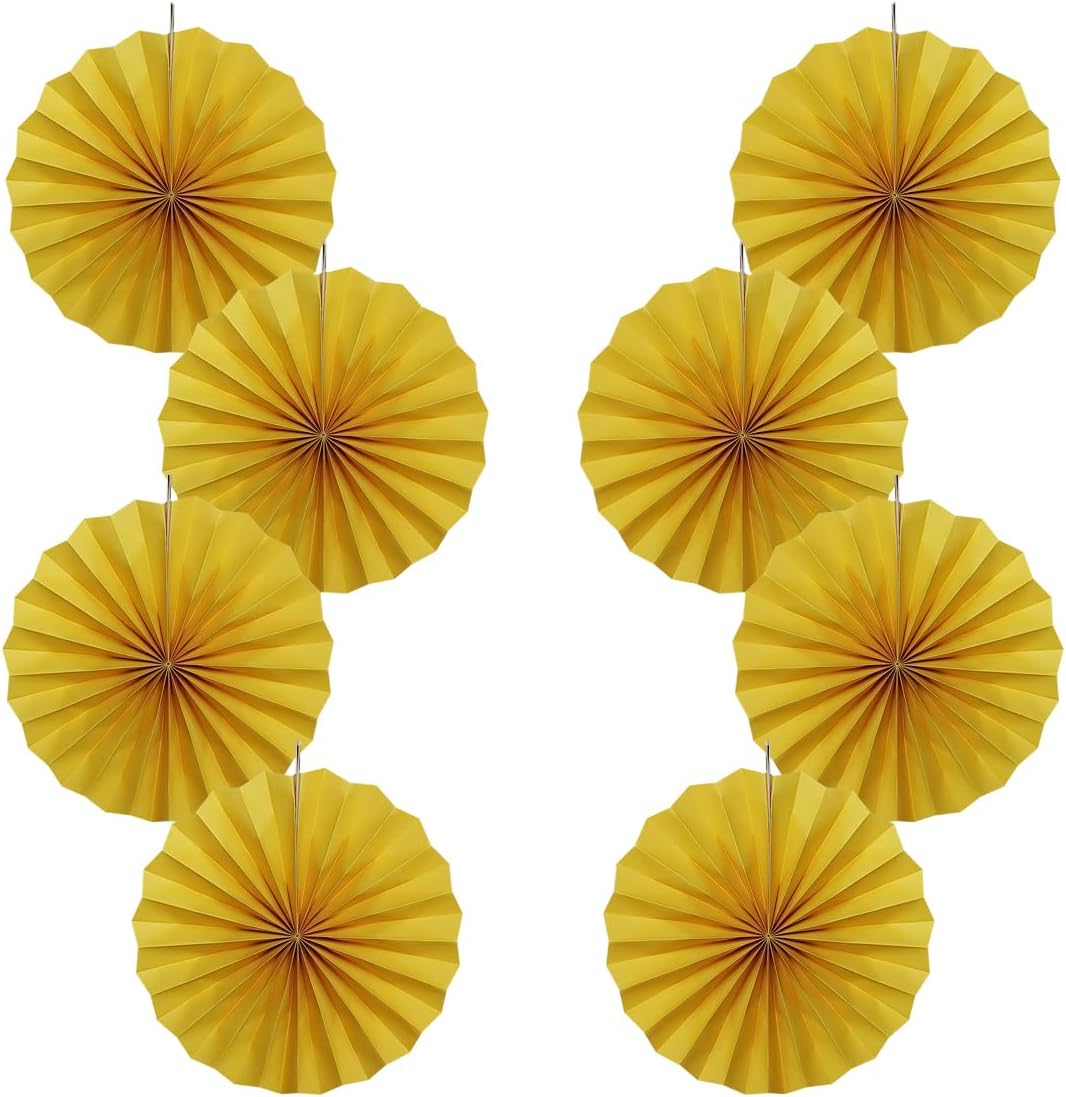 BARTHEW Yellow Birthday Decorations,DIY Yellow Paper Fans Hanging Decoration ,Party Supplies Party Fans 12in, Wedding Graduation Events Accessories 30 Color DIY Set (Yellow)