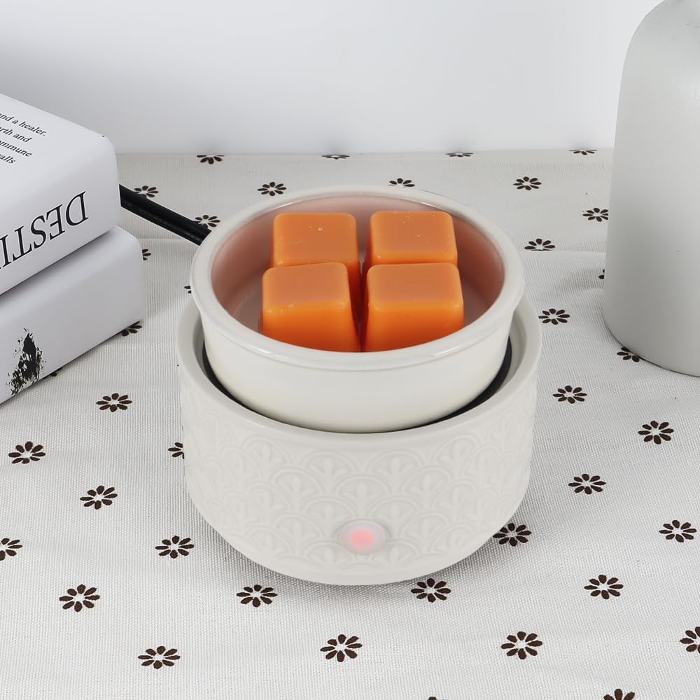 kobodon Ceramic Wax Melt Warmer - 3-in-1Electric Wax Warmer-Fragrance Candle Burner for Scented Wax Tarts and Essential Oils - Wax Melts as Gifts for Moms Grandma Women Girls(White)…