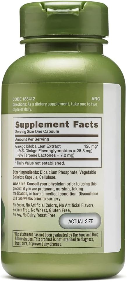 GNC Herbal Plus Ginkgo Biloba 120mg 100 Count