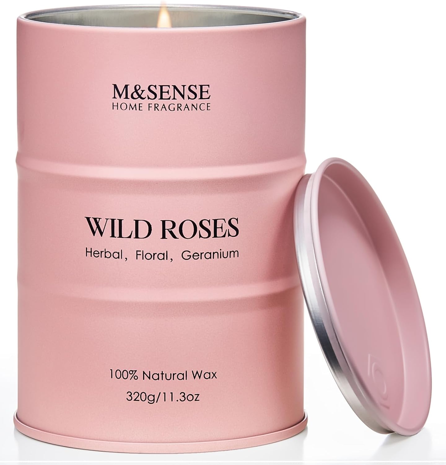 M&SENSE Wild Rose Natural Scented Candle, 70 Hours Long Lasting Soy Candles 11.3oz, Stress Relief Aromatherapy Candles for Women, Romantic Candle Gifts Valentines Day Gifts for Her