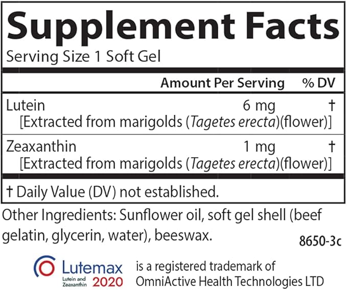 Carlson - Lutein, 6 mg, Healthy 60 Softgels