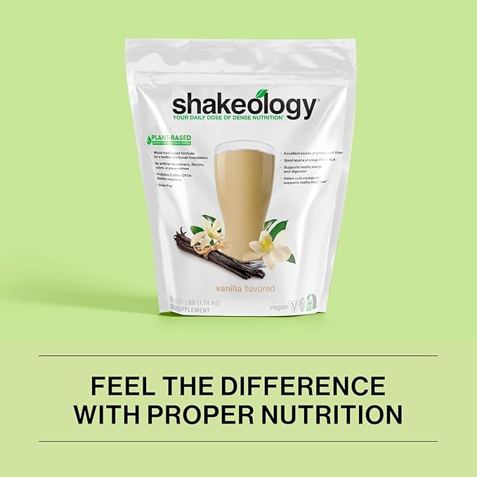 Shakeology Vegan Protein Powder - Gluten Free, Superfood Protein Shake - Helps Support Healthy Weight Loss, Lean Muscle Support, Gut Health, Manage Effects of Stress, Vanilla - 30 Servings