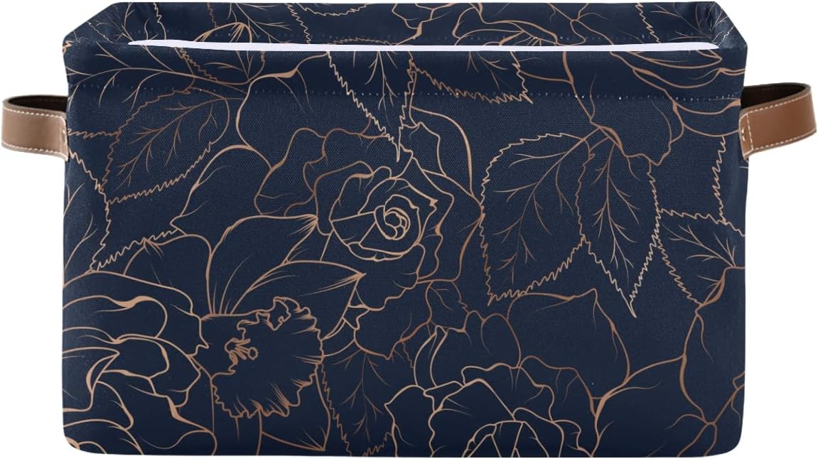 susiyo Foldable Storage Bins Storage Cubes Bin Baskets for Shelves with Handles Decorative Fabric Storage Baskets for Organizing Shelves Closet Nursery Home Toys 1 Pack,Navy Blue