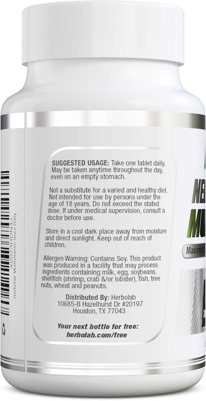 Multivitamin Once Daily, Max Strength Vitamins B1, B2, B2, B6, B6, B12, B12, Niacin, 60 Count 2 Mo