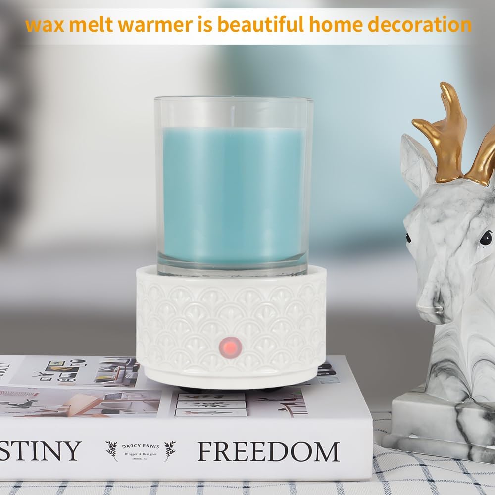 kobodon Ceramic Wax Melt Warmer - 3-in-1Electric Wax Warmer-Fragrance Candle Burner for Scented Wax Tarts and Essential Oils - Wax Melts as Gifts for Moms Grandma Women Girls(White)…