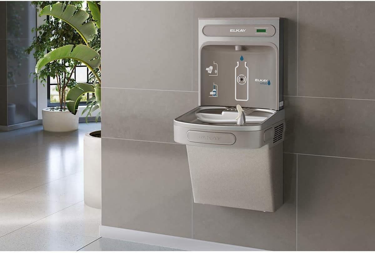 Elkay EZS8WSLK ezH2O Bottle Filling Station with Single ADA Cooler Non-Filtered Refrigerated Light Gray