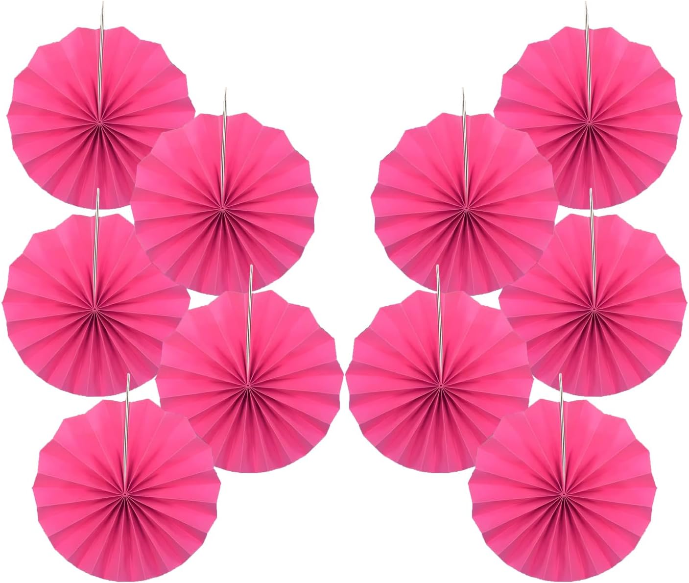 Red Graduation Party Decor,Girls Party Decorations ,Party Supplies Party Fans 8in, Anniversary Decorations for Party,Wedding Graduation Events Accessories 30 Color DIY Set (Rose Red)