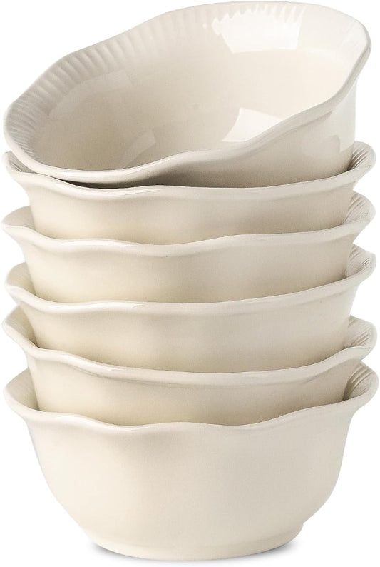 Hasense Soup Bowls 20 OZ, Ceramic Bowls Set of 4 for Kitchen, Stoneware Porcelain Cereal Bowls for Soup, Cereal, Oatmeal, Fruit, Salad, Noodle and Rice, Microwave Dishwasher Safe, Ivory