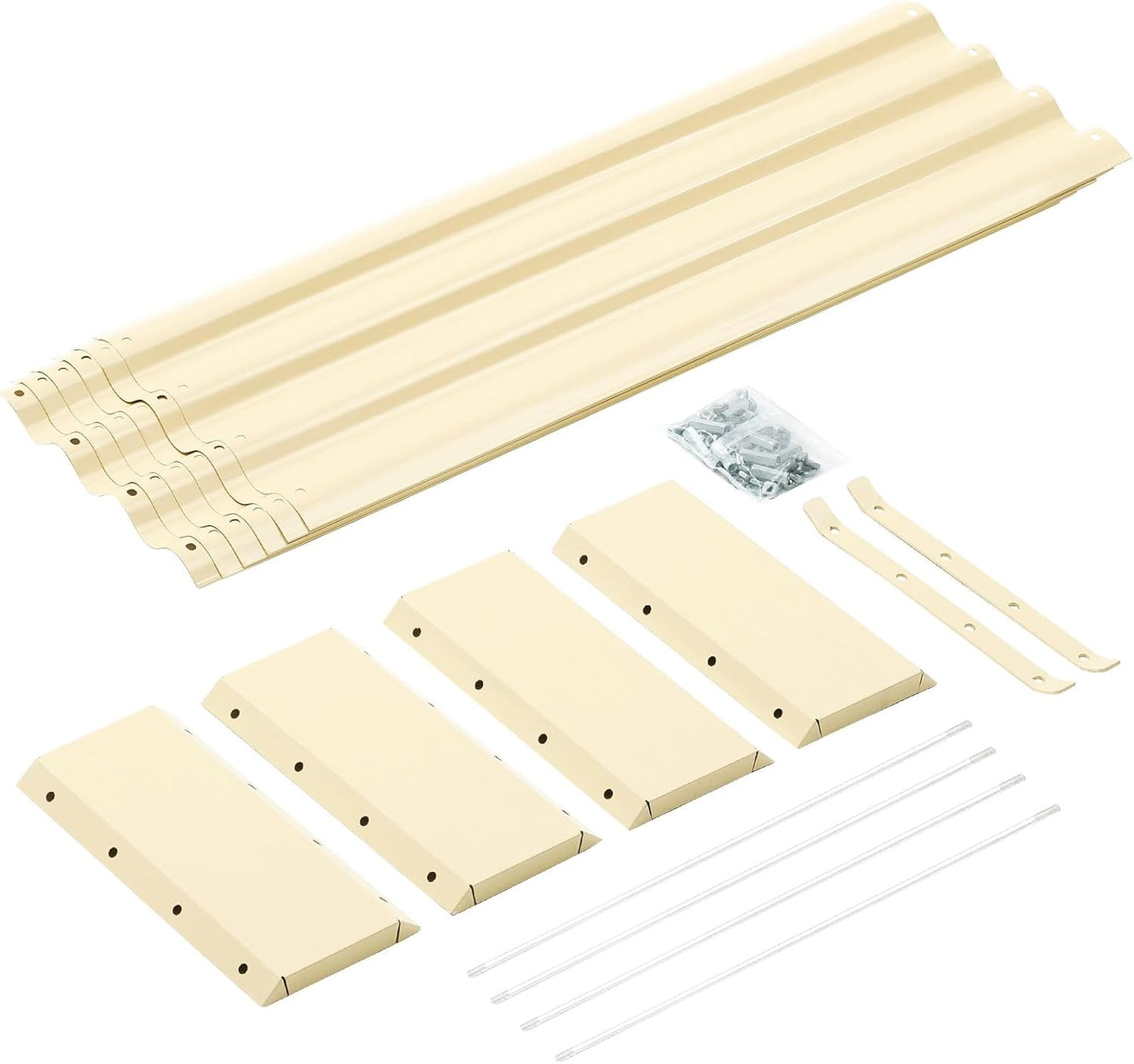 Land Guard 8×4×1ft Galvanized Metal Raised Garden Bed, Metal Planter Kit Box Outdoor for Deep-Rooted Vegetables, Flowers, Green and Herbs (Cream Yellow)…