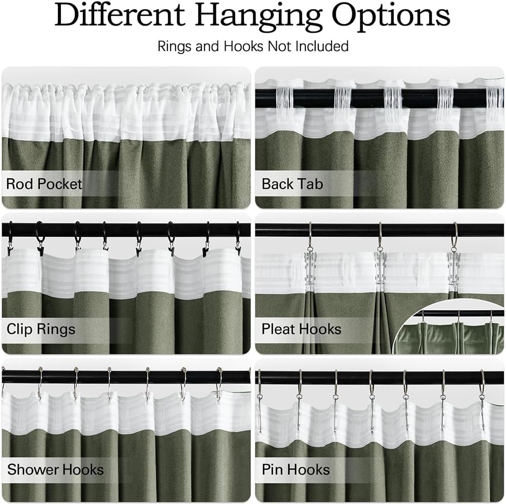 MIULEE Sage Green Velvet Curtains 84 inches 2 Panels - Pinch Pleat Luxury Room Darkening Window Drapes for Bedroom Living Room Blackout Thermal Insulated Super Soft, Back Tab Rod Pocket, W52 x L84