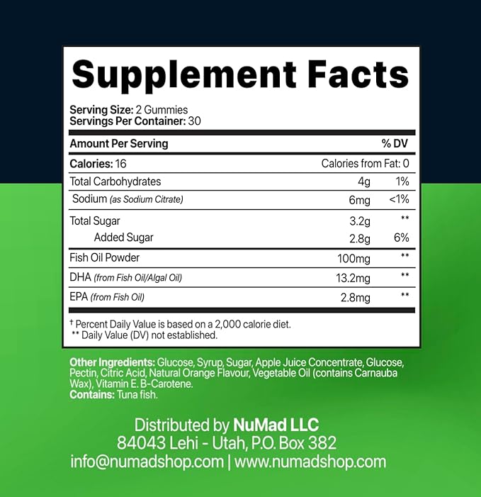 Gummies Omega-3 Fish Oil Supplement Healthy 60 Gummies