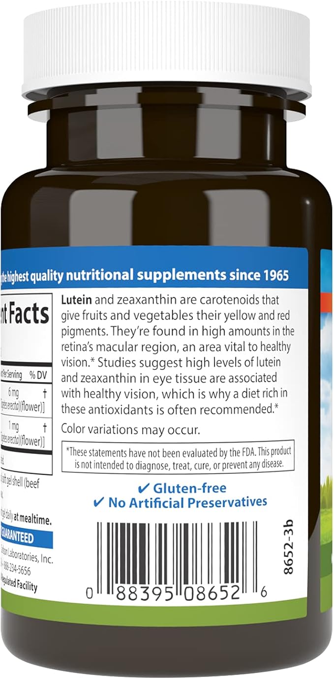 Carlson - Lutein, 6 mg, Healthy 180 Softgels