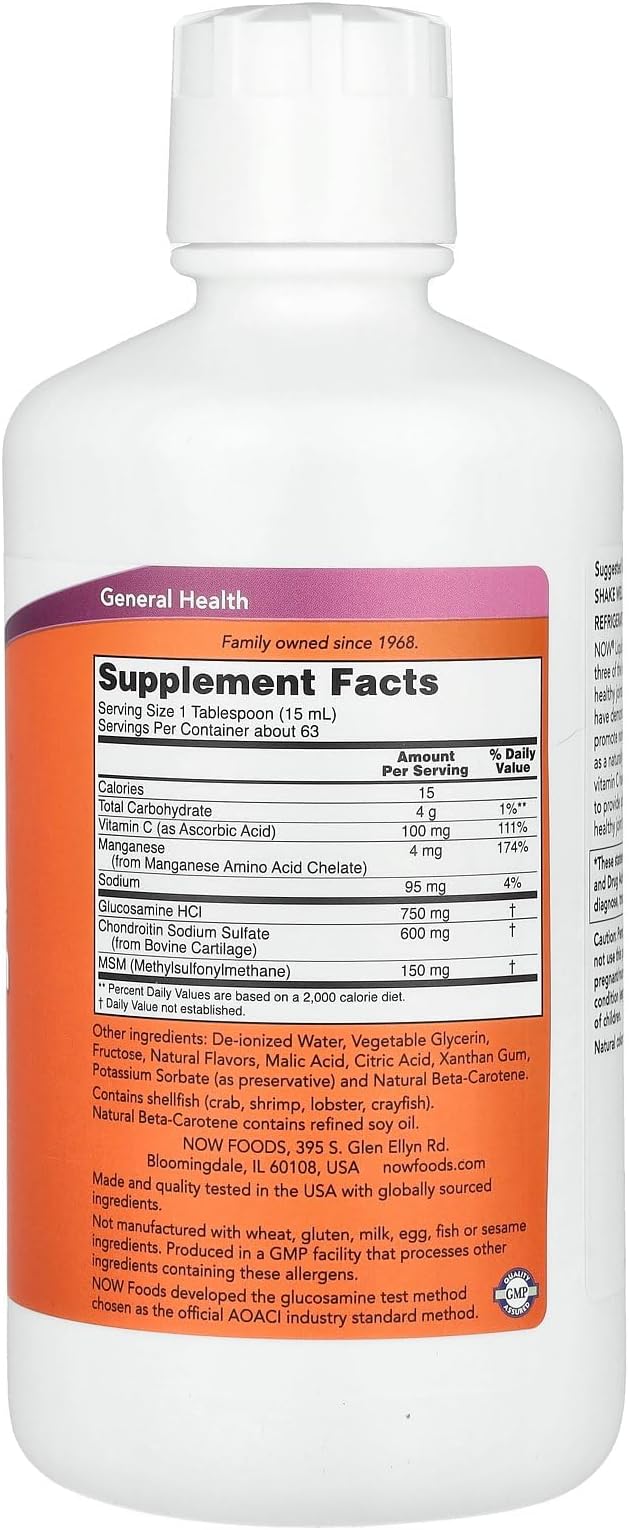 NOW Supplements, Glucosamine & Chondroitin 32-Ounce