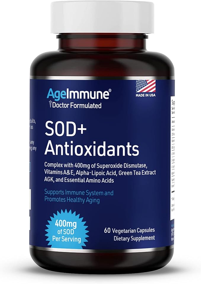 SOD Antioxidants Complex Healthy Aging Supplement 400mg of -60 Capsules