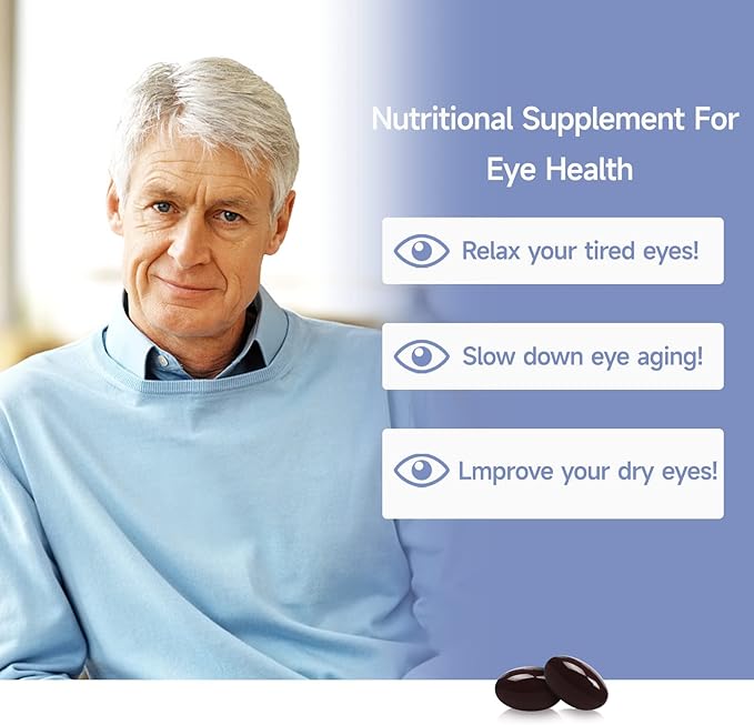 Dr.Brian Vitamins Eye Lutein & Astaxanthin 20mg Omega 3 Fish 720mg EPA+DHA 700mg Astaxanthin 6mg, Support 60 Softgels
