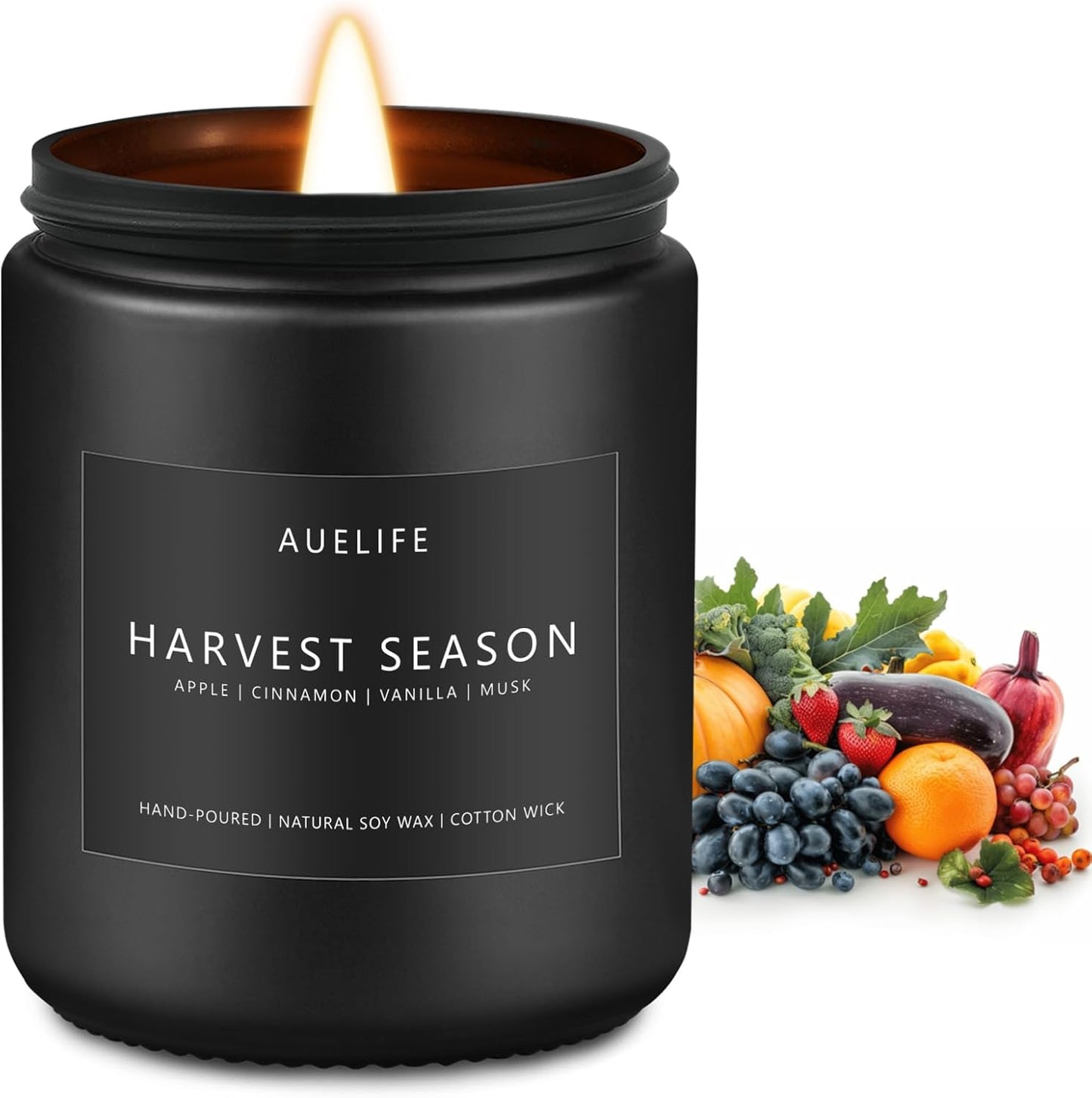 Fall Candle - Harvest Season Scented Candles, Fall Soy Candle for Home Decor, 7 oz Natural Soy Wax โ Long-Lasting Autumn Candles, Aromatherapy Gift for Women & Thanksgiving, 7oz