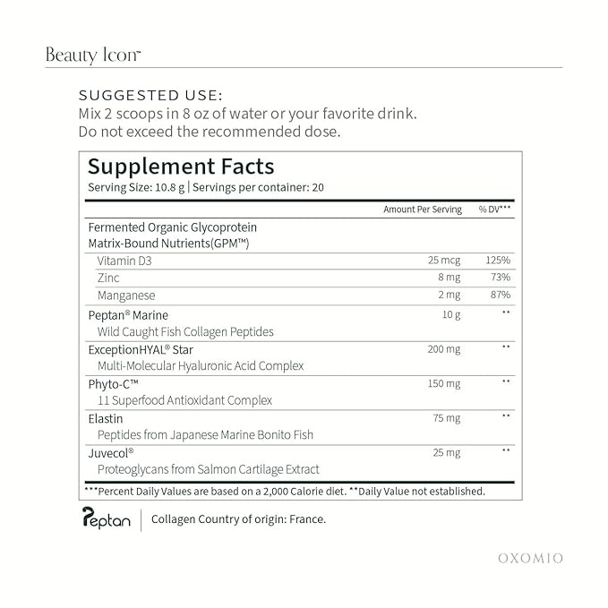 Beauty Icon, Marine Collagen Peptides Powder, 20 Servings,