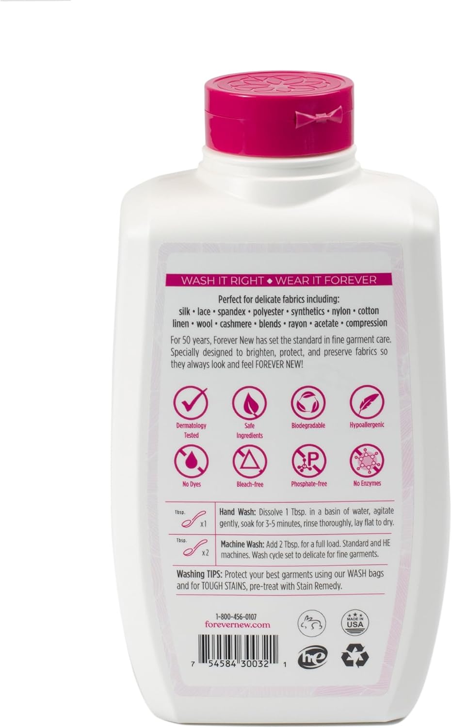 FOREVER NEW Liquid Laundry Detergent – Nontoxic Hypoallergenic Laundry Soap, Safe for Colors & Sensitive Skin - Essential Laundry Supplies, Delicate Fabric Care Wash (Original Scent, 32 fl. oz)