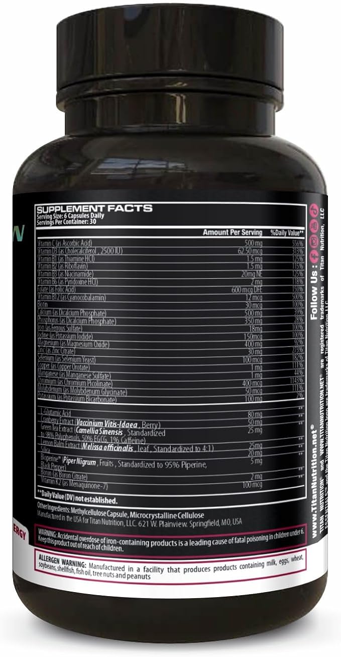 Titan Nutrition Essentials Women’s Daily Multivitamin, 180 Ct