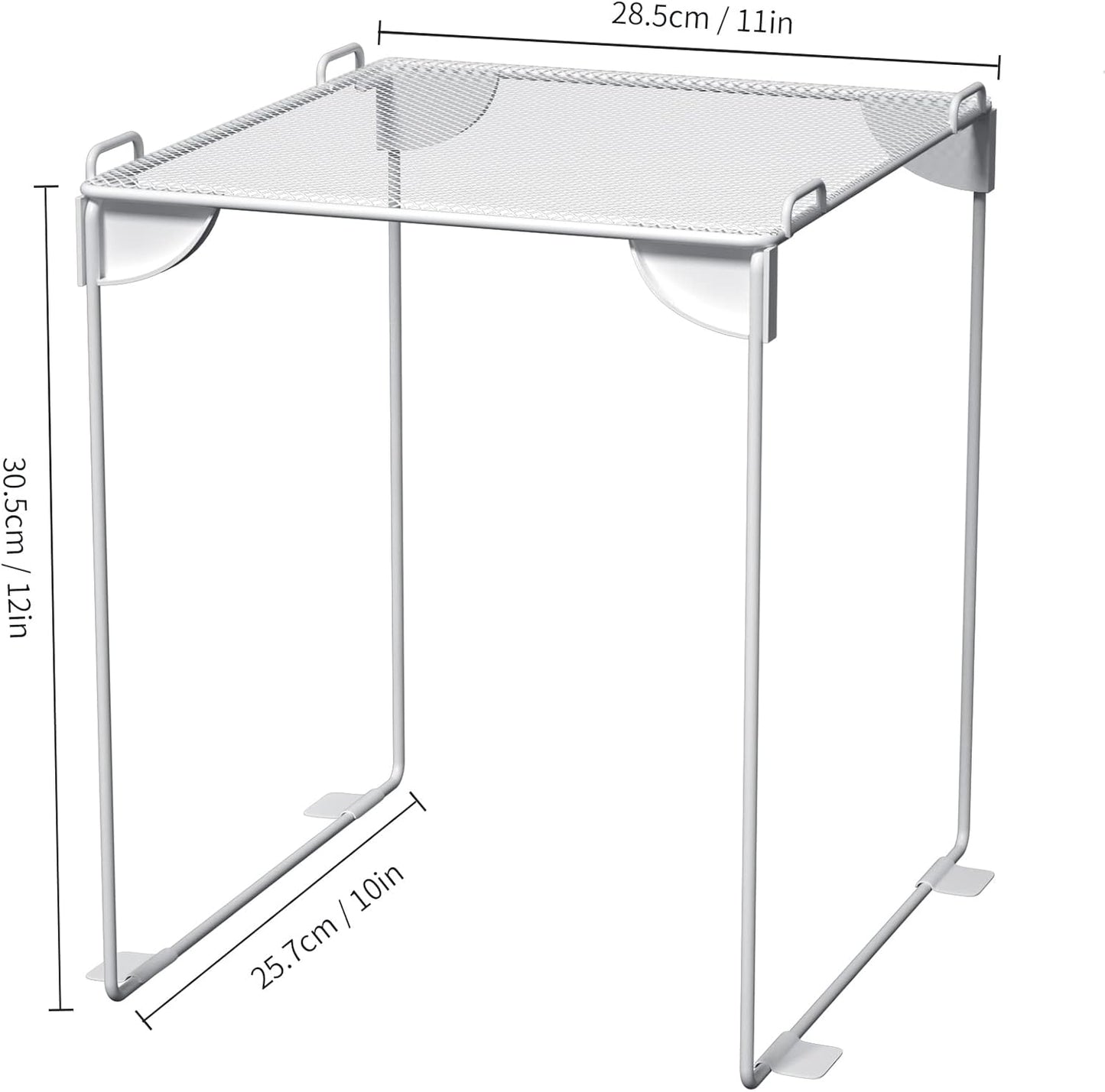 Neudeoc Locker Organizer and Accessories Kit, Includes Mesh Locker Shelf and Magnetic Pen Holder, Suitable for School, Work, Kitchen and Bathroomn (Pack of 4, White)