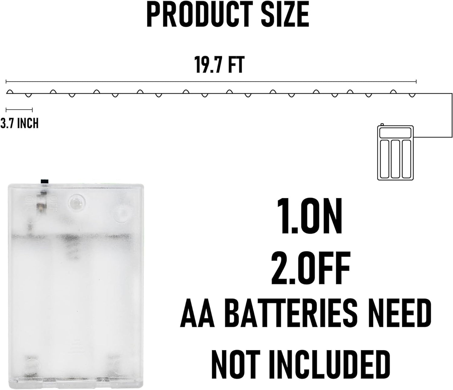 Dazzle Bright Fairy Lights Battery Operated, 2 Pack Total 40FT 120LED Silver Wire Waterproof Battery Operated String Lights, Christmas Decorations for Indoor Outdoor Bedroom Yard Decor, Red