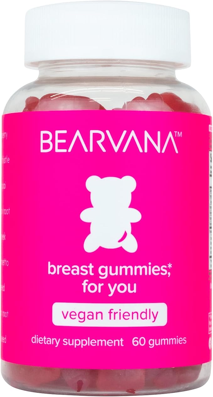 BEARVANA Chest Support Gummies for Women | Workout Enhancement | Berry Flavored | Natural Botanical Blend | Multivitamins | Tone Curves | Boost Confidence | Women’s Fitness Supplement (60 Count)